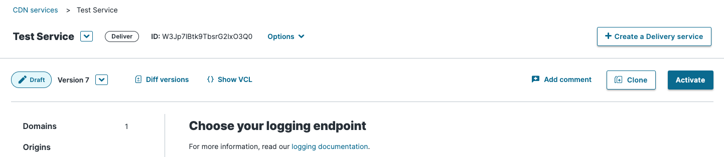 Fastly logging endpoint