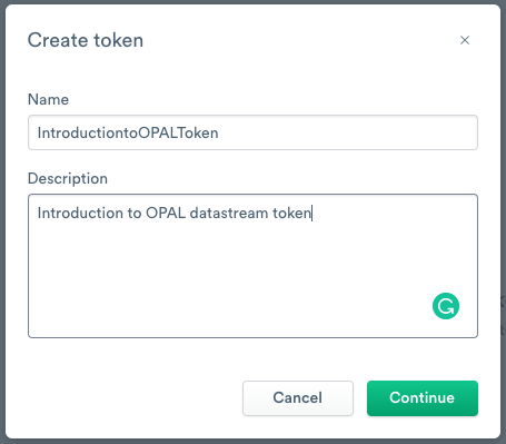 Add Ingest Token Name and Description