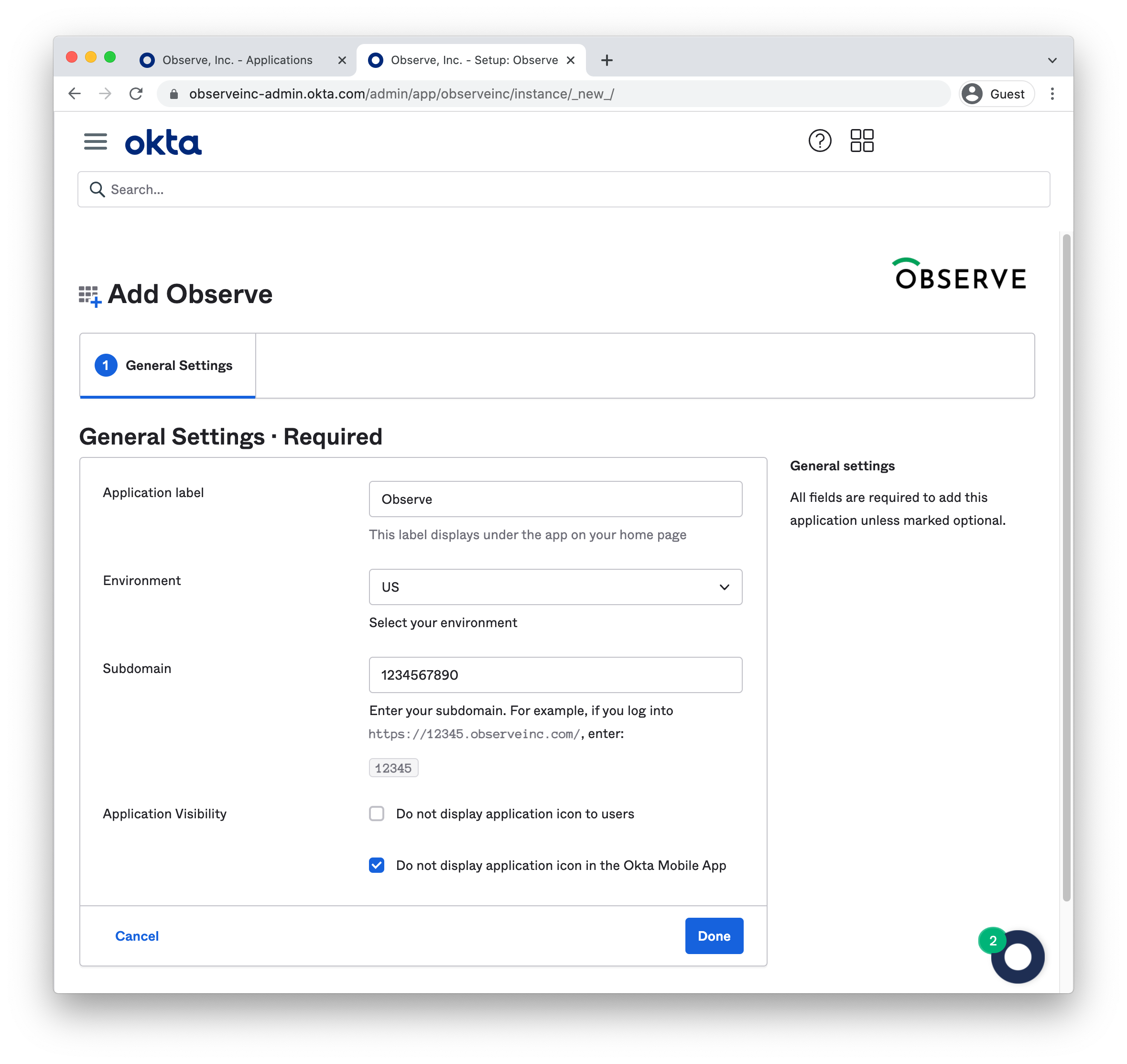 Configuring Okta for SAML and Single Sign On SSO documentation