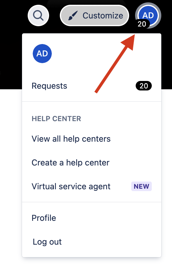 Profile button link