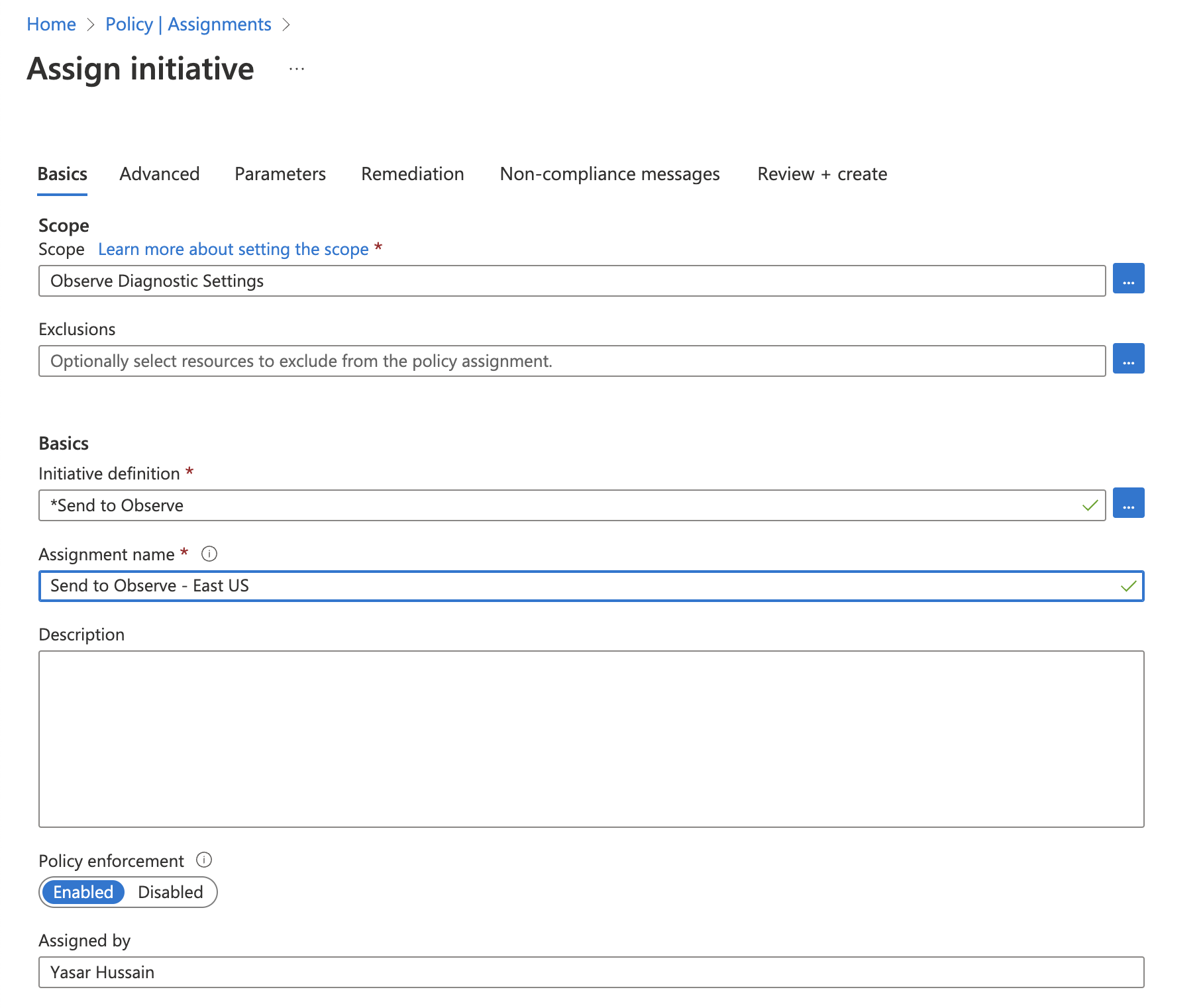 Initiative Assignment Basic Settings
