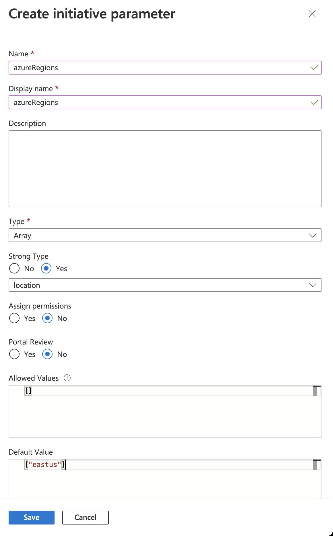 Initiative Parameter Regions