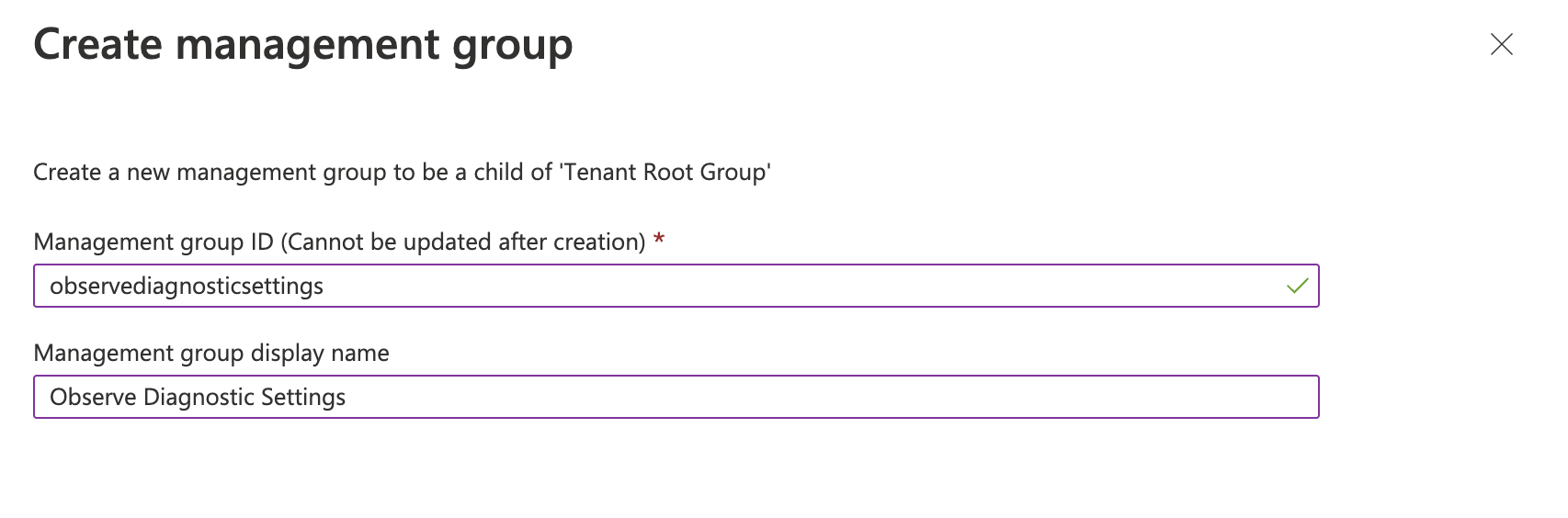 Management Group Settings