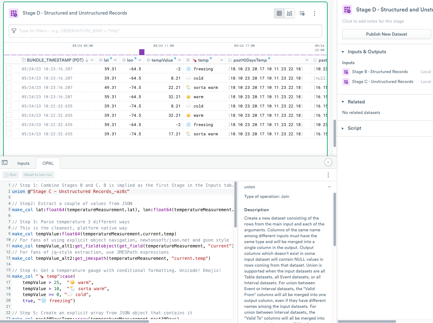 Adding OPAL code in the OPAL console
