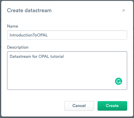 Add Datastream Name and Description