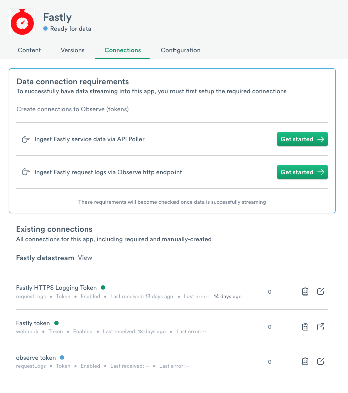 Fastly app installation page