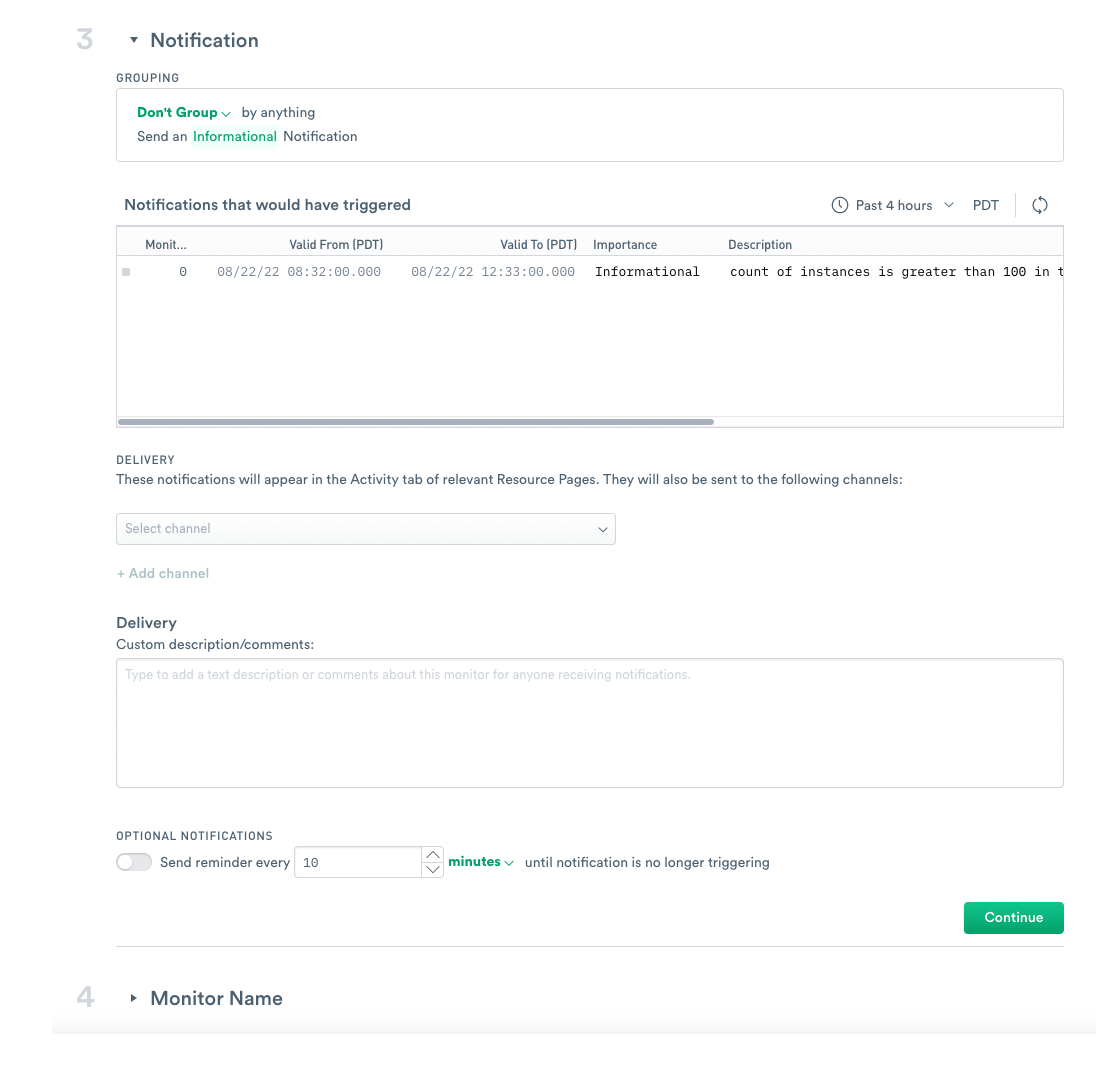 Configure a count monitor