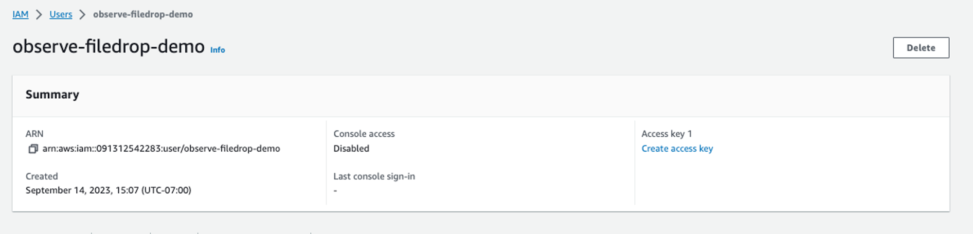 Creating an AWS Access Key