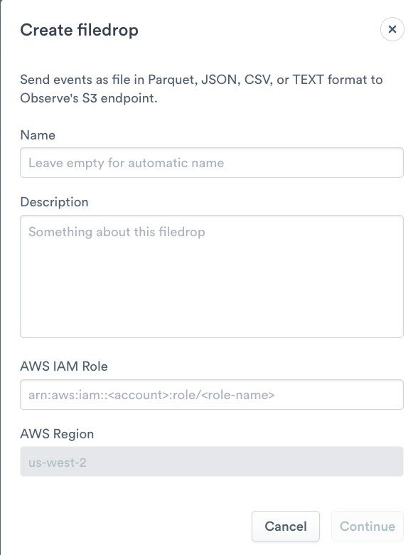 Creating a filedrop