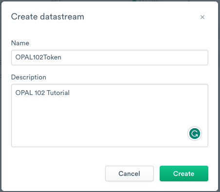 Add Datastream Name and Description