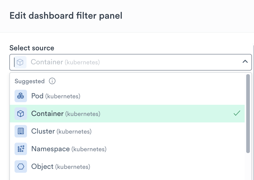 Automatically Suggested Datasets for the Filtered Dataset Panel