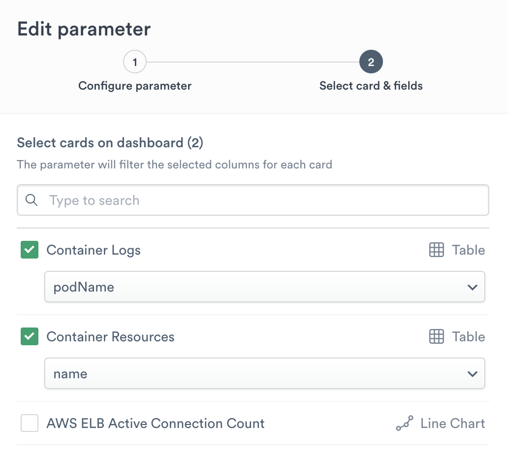 Automatically Suggested Card Linkages for the Filtered Dataset Panel