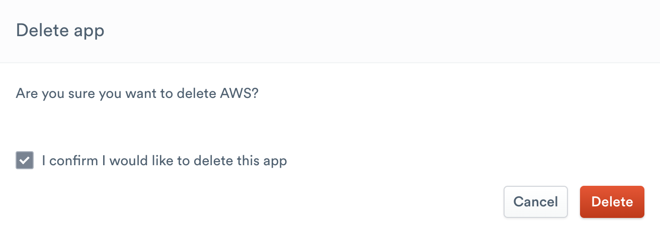 The app deletion window is open