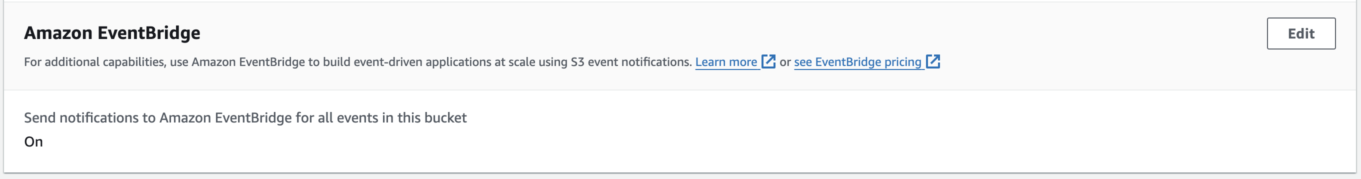 Enable EventBridge.