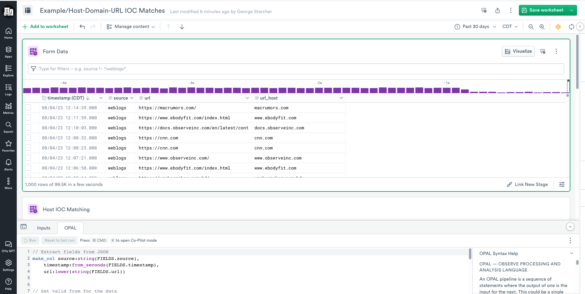 Formed Example Data URL Activity