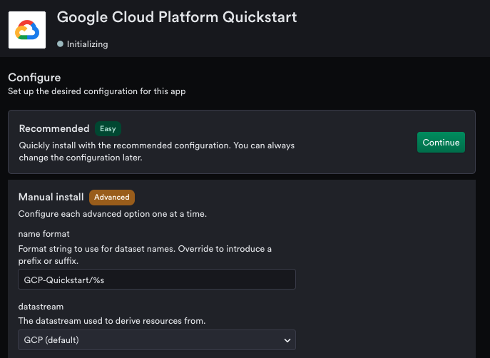 List of available GCP services on Observe
