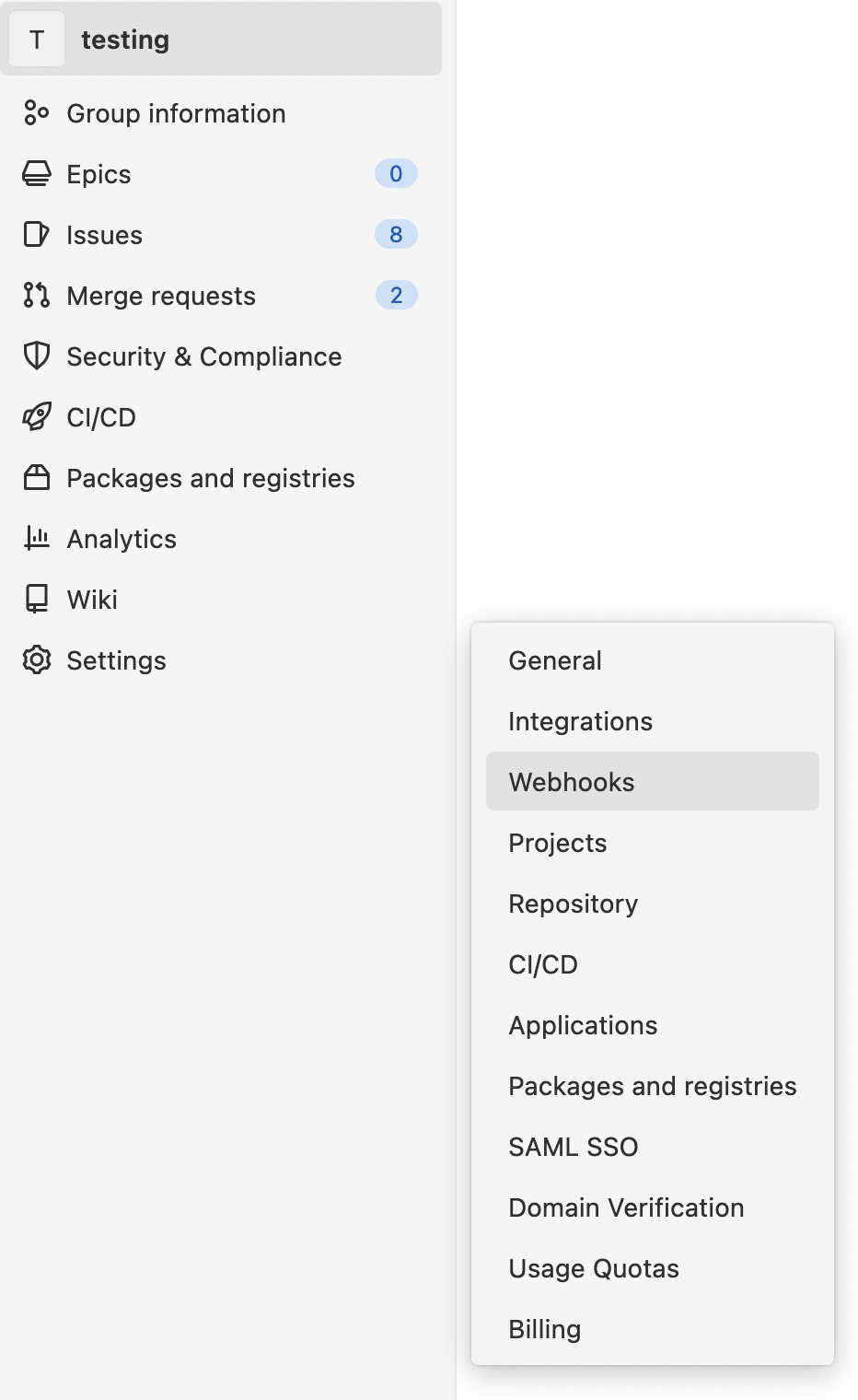 GitLab home page for a Group, showing the tabs for Group management.