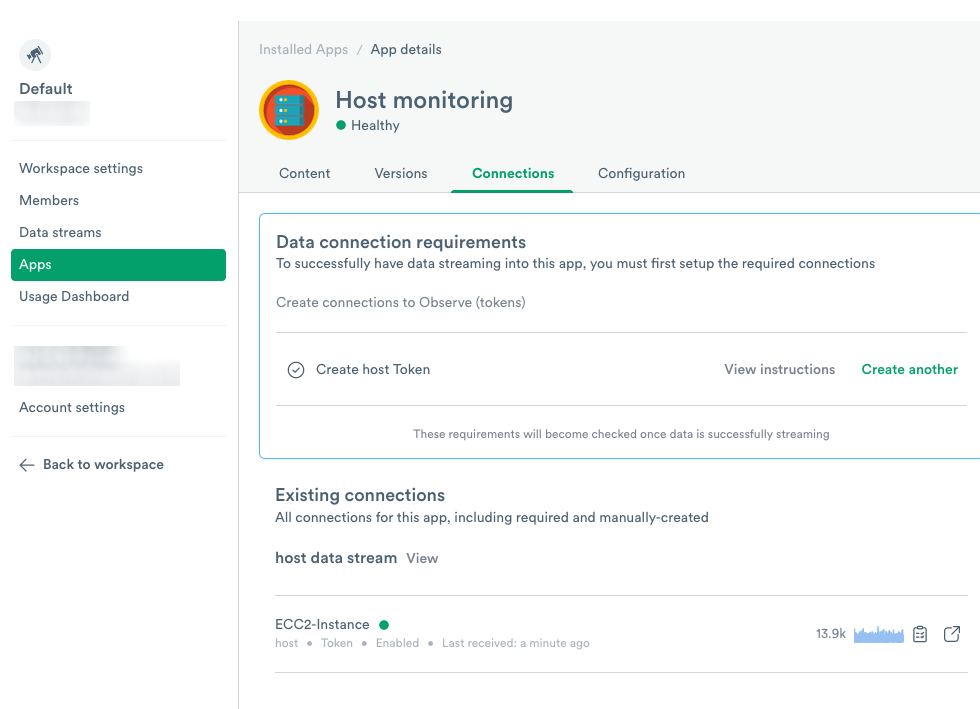 Installing host monitoring using the Observe app