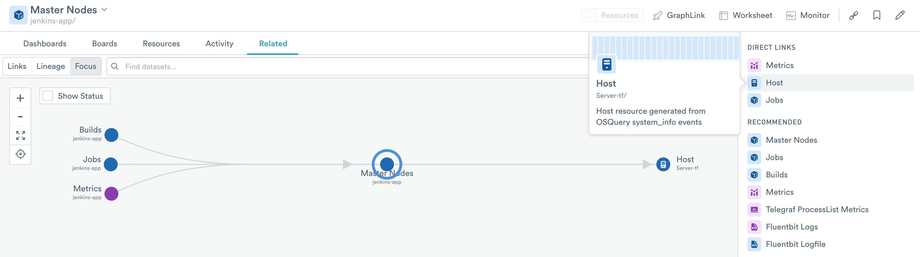 Example of GraphLink between Jenkins to Host Applications