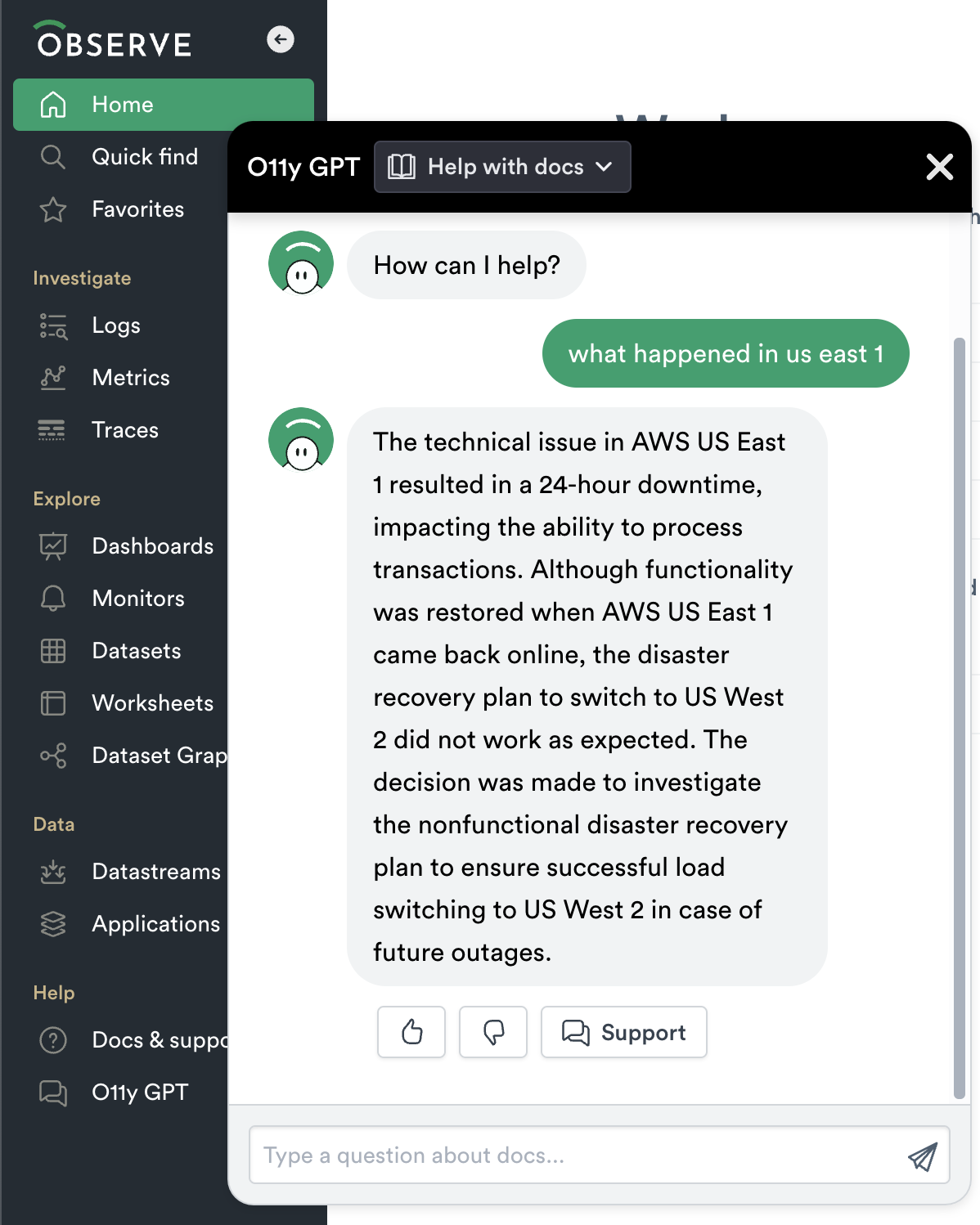 O11y GPT Help using transcription from a Zoom call</p>