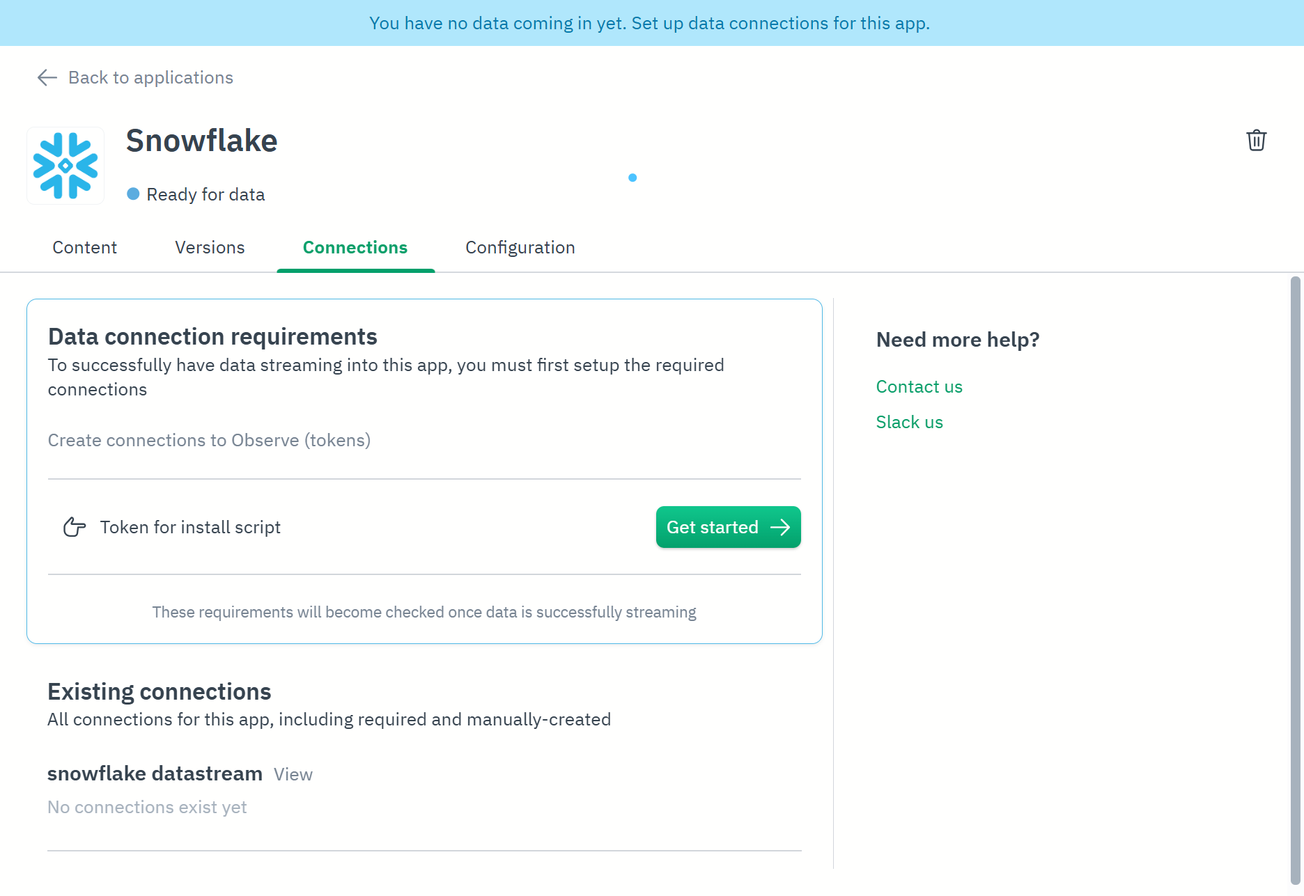 Observe For Snowflake - Install Integration in Observe