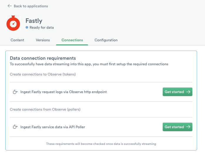 Observe configure connections