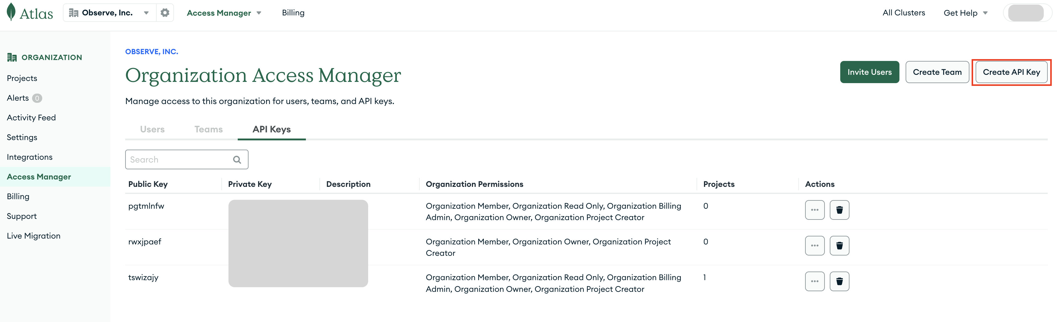 MongoDB Atlas Organization Access Manager