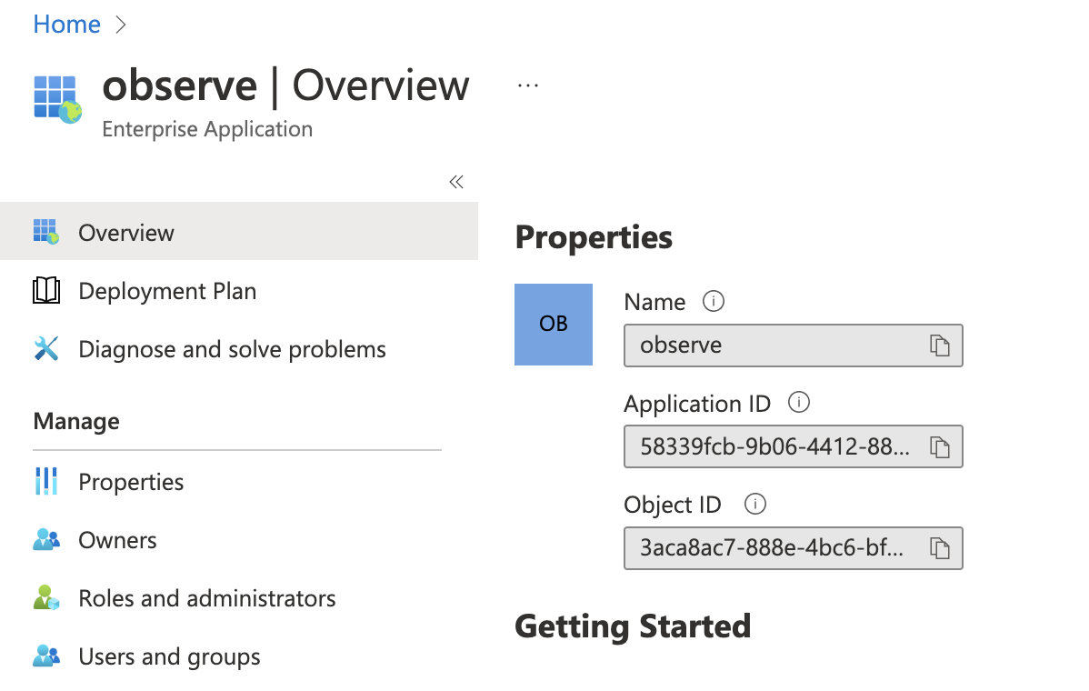 Enterprise App Overview Page