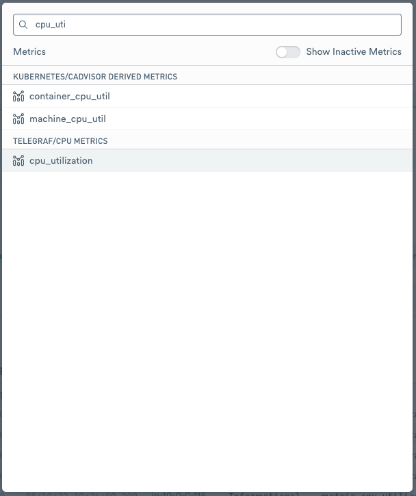 Selecting a metric
