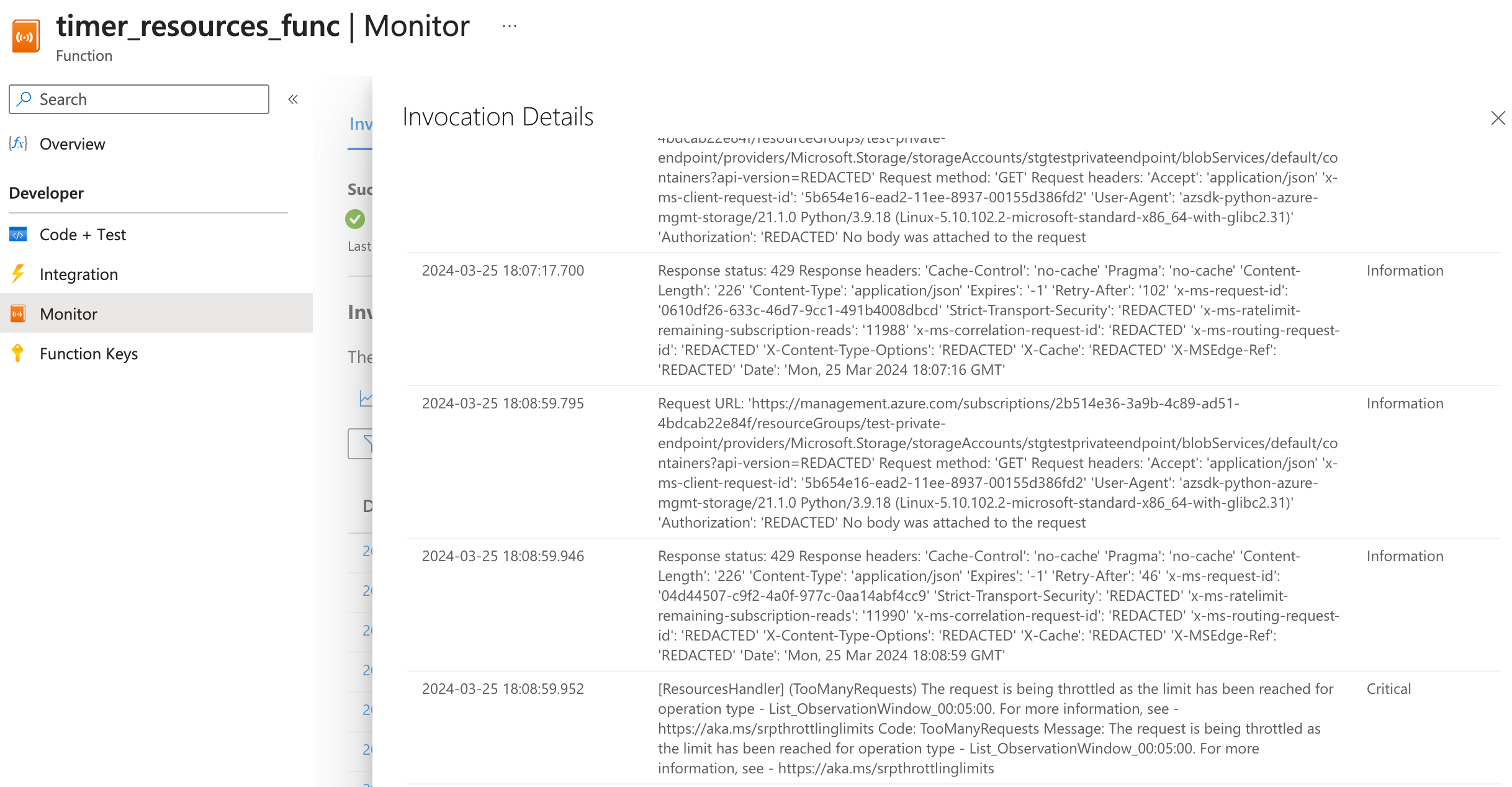 Timer Resources Function Error