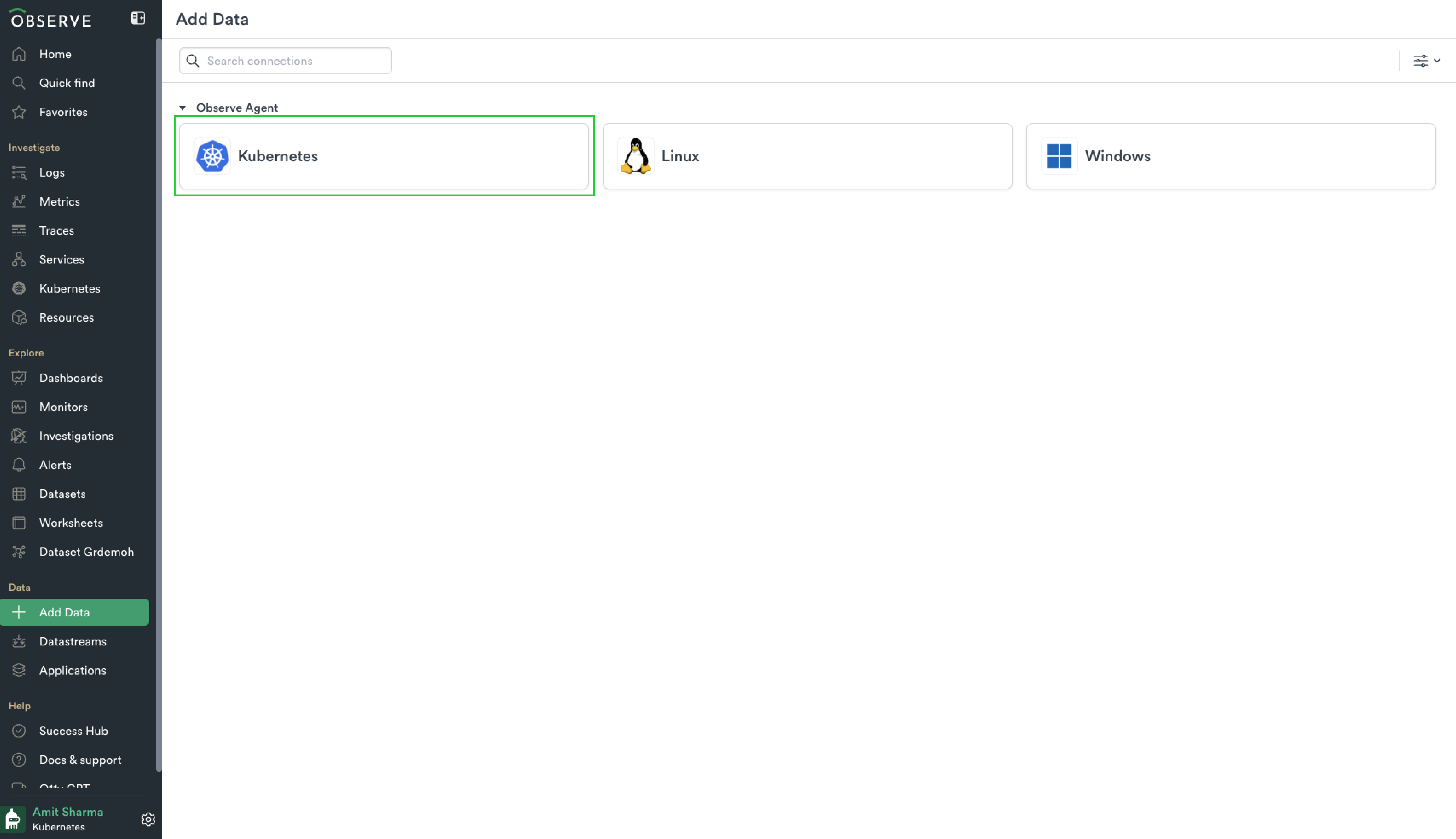 Add Kubernetes Data