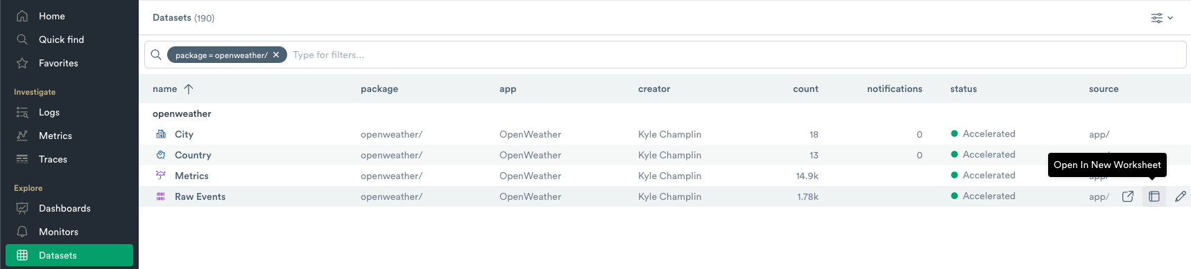 Open Raw Data In Worksheet